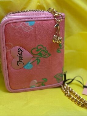 Juicy Couture Retro Juicy Cherry Wristlet, NWT, Pink